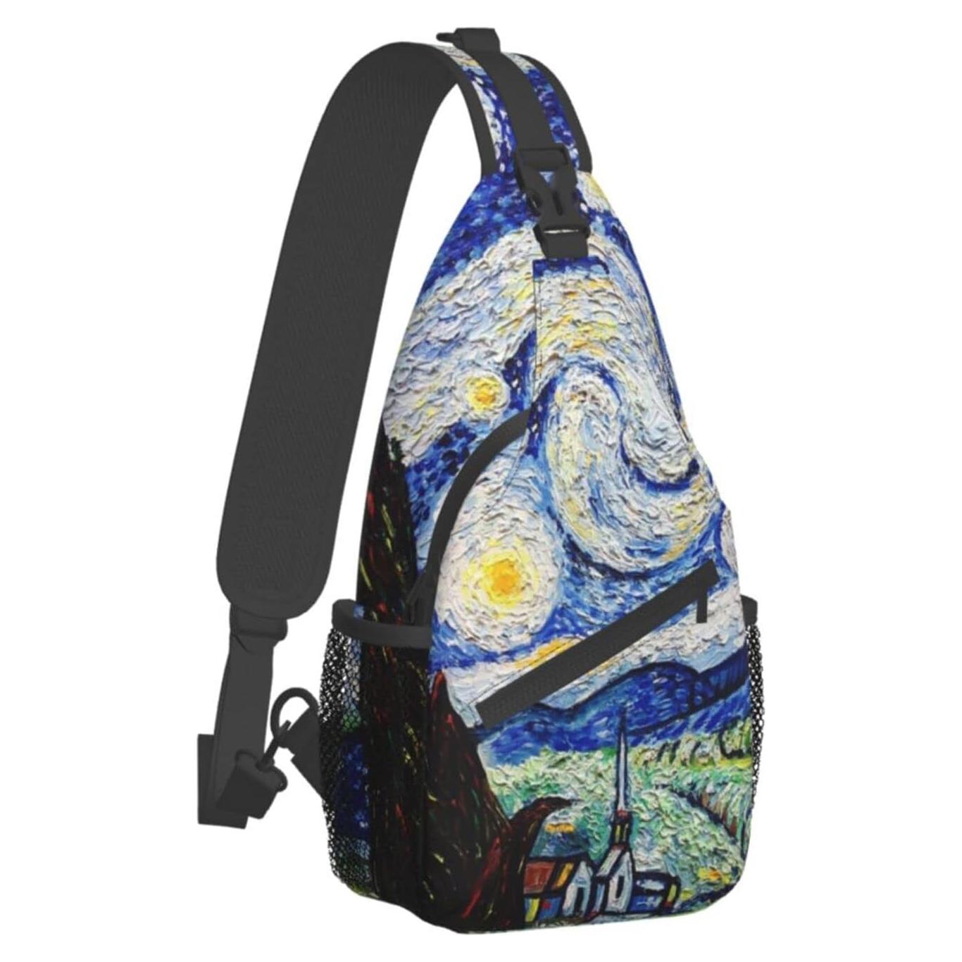Mochila Sling GTEVUTS Estrellada Noche Azul 20L Unisex