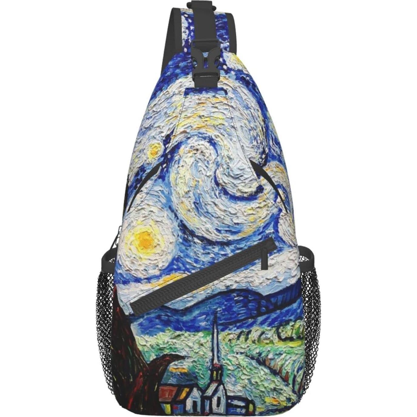 Mochila Sling GTEVUTS Estrellada Noche Azul 20L Unisex