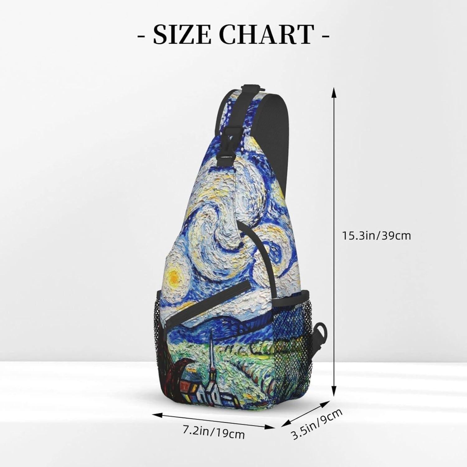 Mochila Sling GTEVUTS Estrellada Noche Azul 20L Unisex