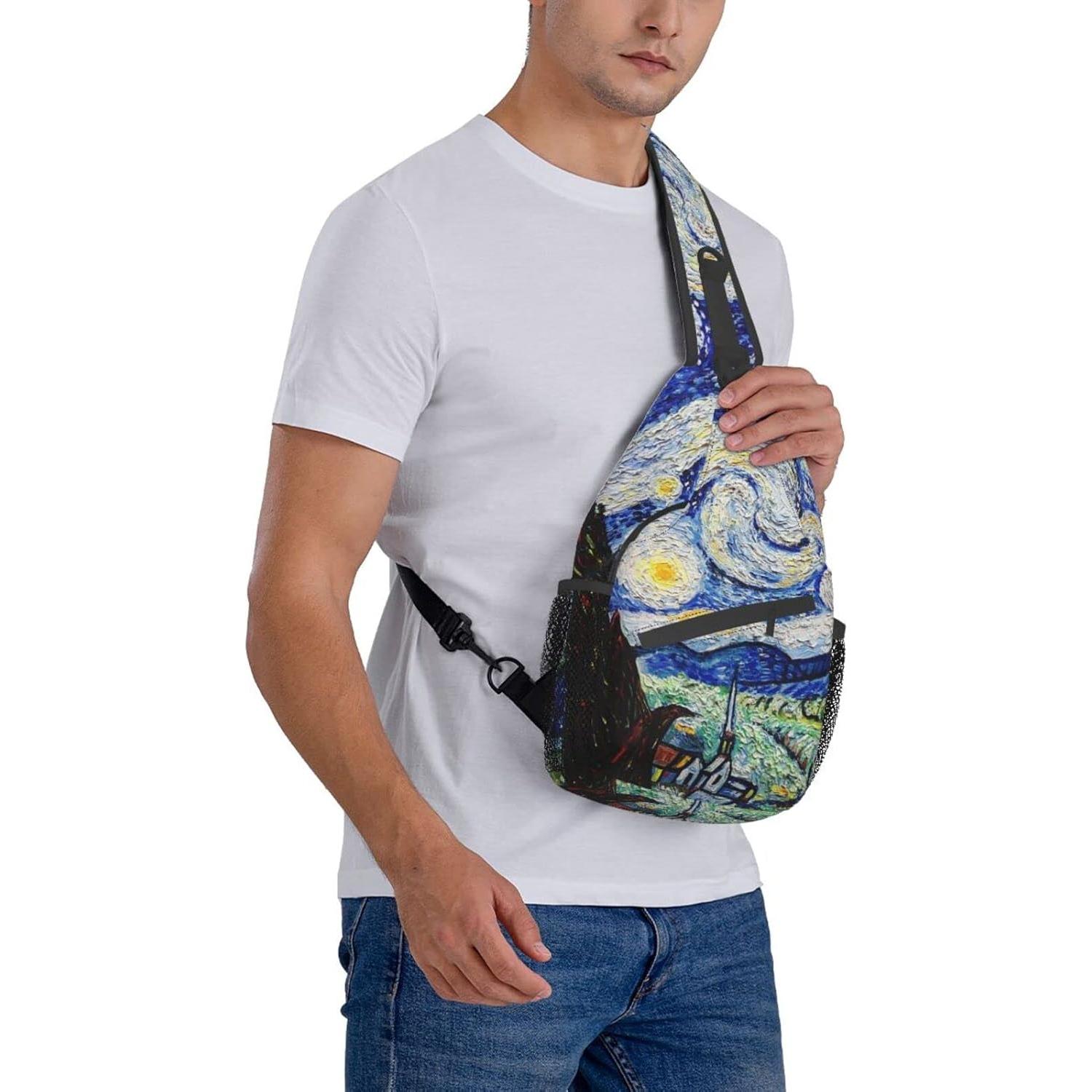 Mochila Sling GTEVUTS Estrellada Noche Azul 20L Unisex