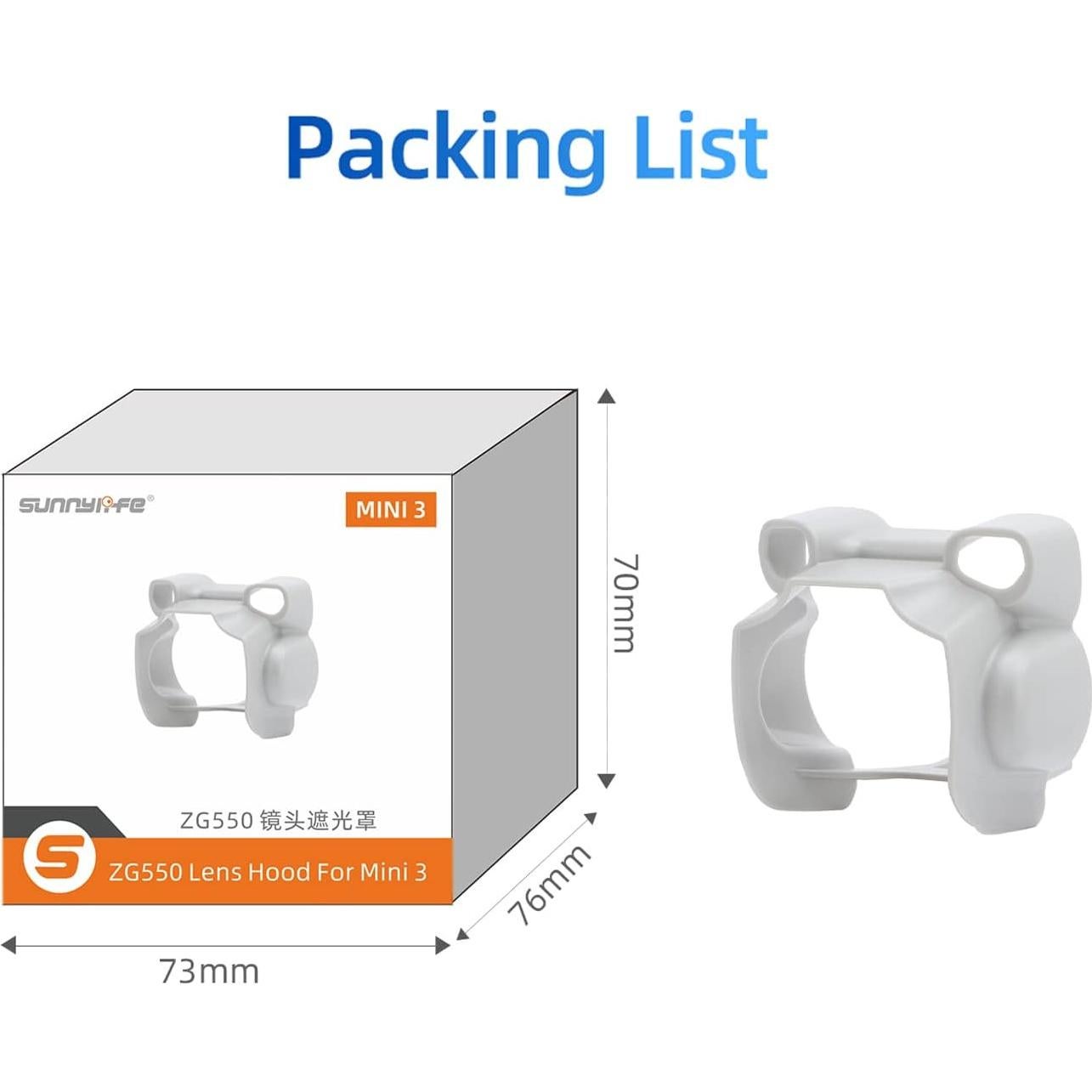 Capucha de Lente FSIDIWT para Dron DJI Mini 3 - Parasol Antirreflejo