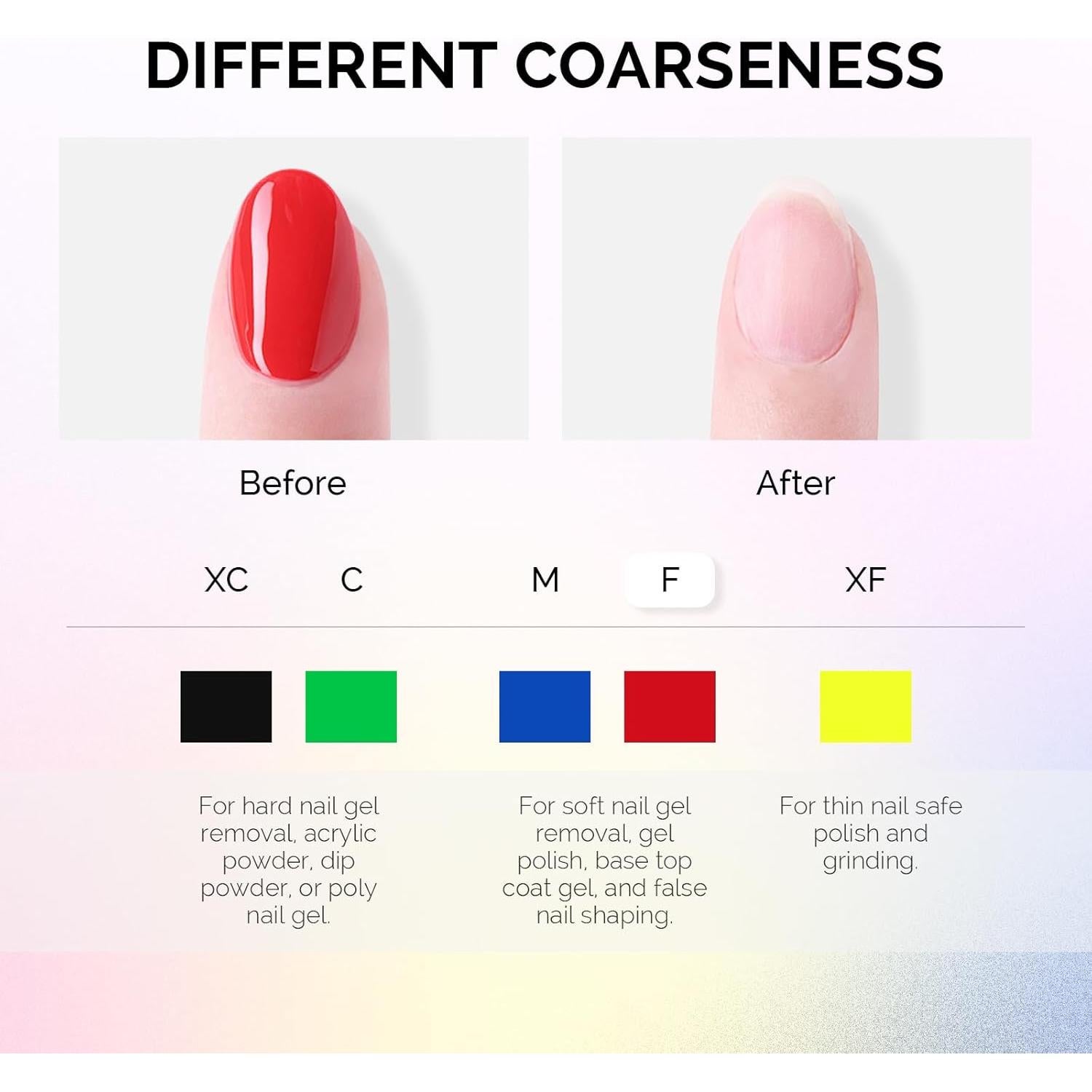 Kit de 10 Brocas para Uñas MelodySusie 2.38 mm Arcoíris