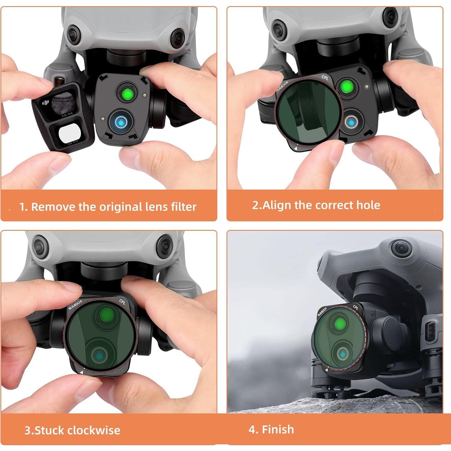 Kit de Filtros 8 Piezas para Drone DJI Air 3 - Aluminio