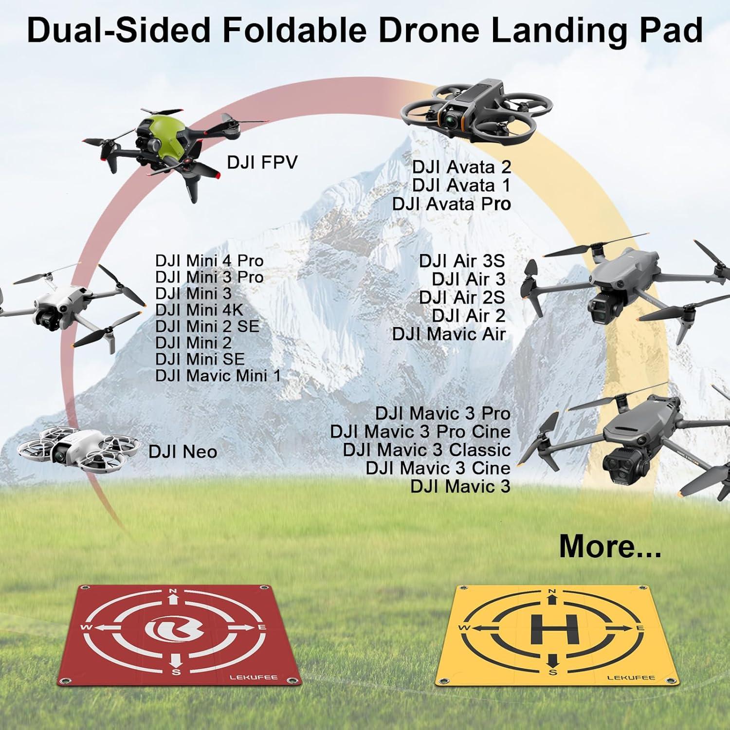 Pad de Aterrizaje Plegable Lekufee para Drones DJI 55x55cm