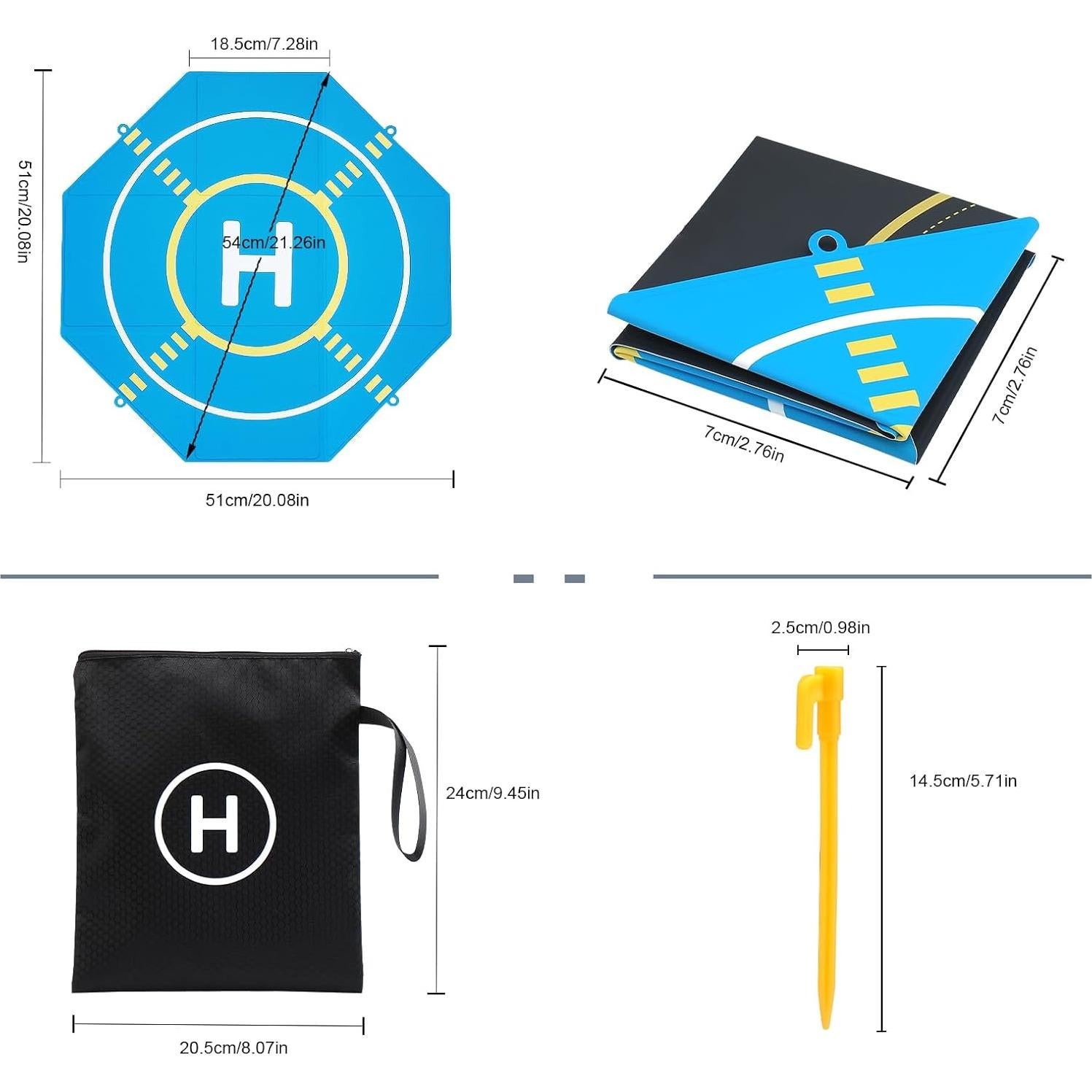 Alfombrilla de Aterrizaje Plegable 51cm Jaming Drones RC