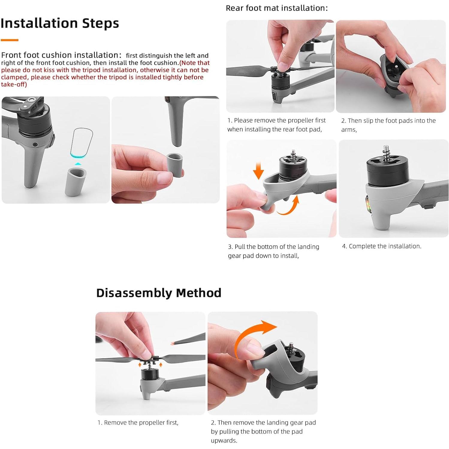 Funda de almohadilla de silicona Wtohoby para DJI AIR 3S - 4 Piezas