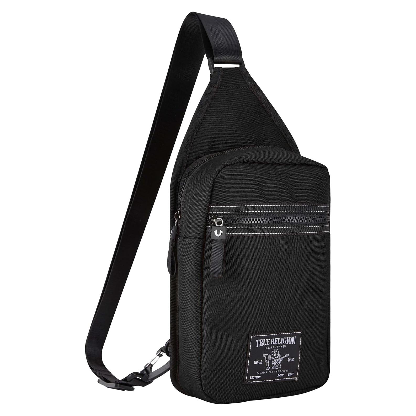 Bolsa Cruzada True Religion Unisex Negra 17.8x7.6x35.5cm