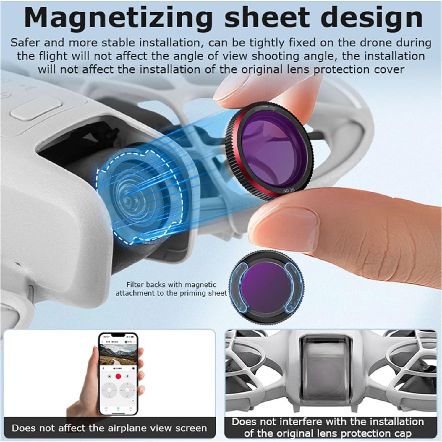 Filtros CPL ND8 ND16 ND32 Lichifit para DJI NEO - Set 4 Piezas