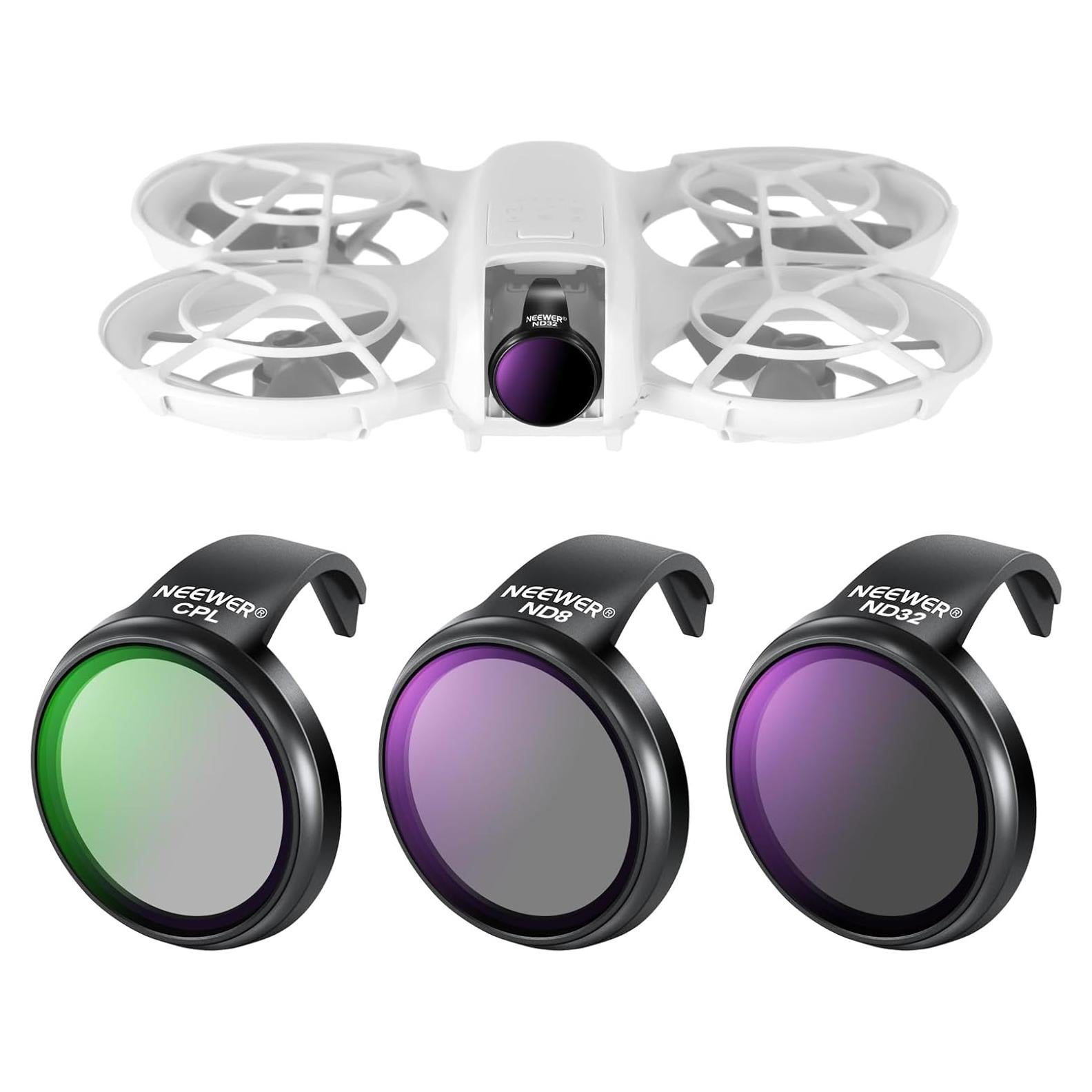 Juego de Filtros ND Magnéticos NEEWER para Dron DJI NEO - ND8, ND32 y CPL