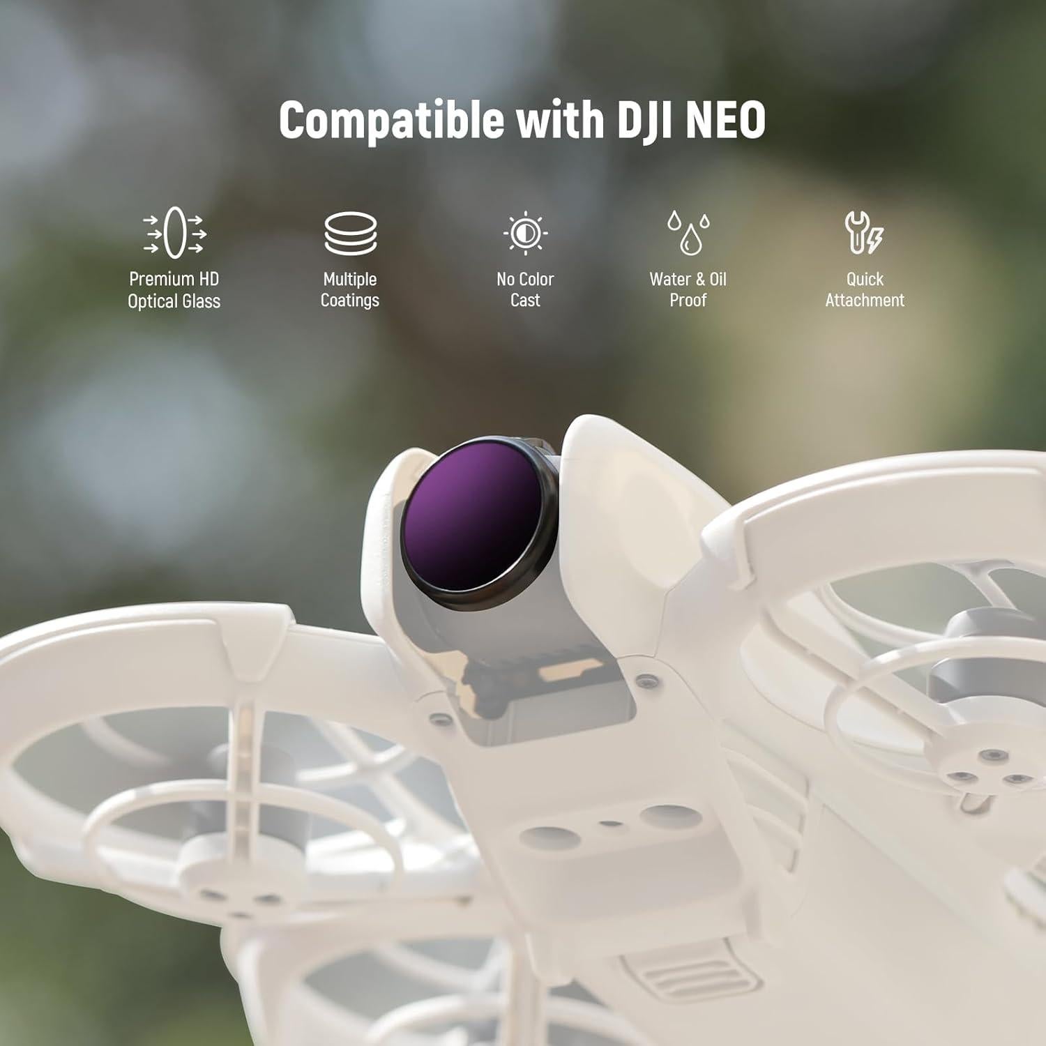 Juego de Filtros ND Magnéticos NEEWER para Dron DJI NEO - ND8, ND32 y CPL