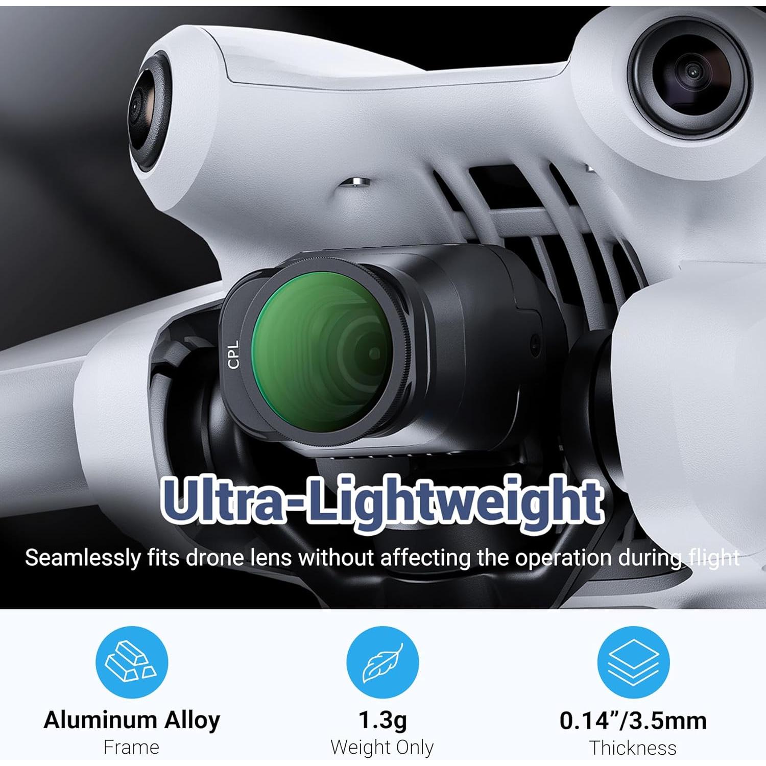 Kit de Filtros ND JJC Mini 4 Pro - ND16, ND64, ND256, CPL