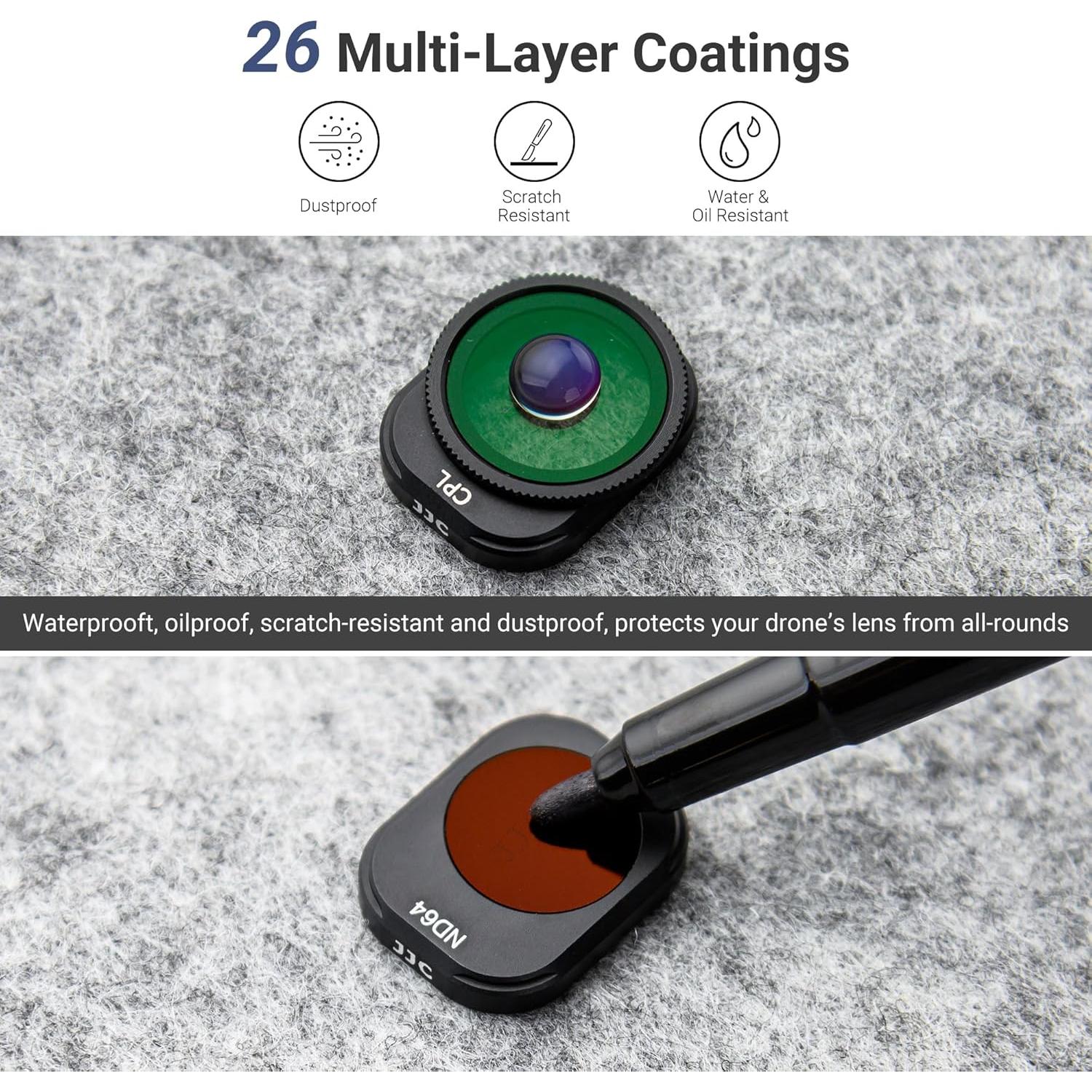 Kit de Filtros ND JJC Mini 4 Pro - ND16, ND64, ND256, CPL