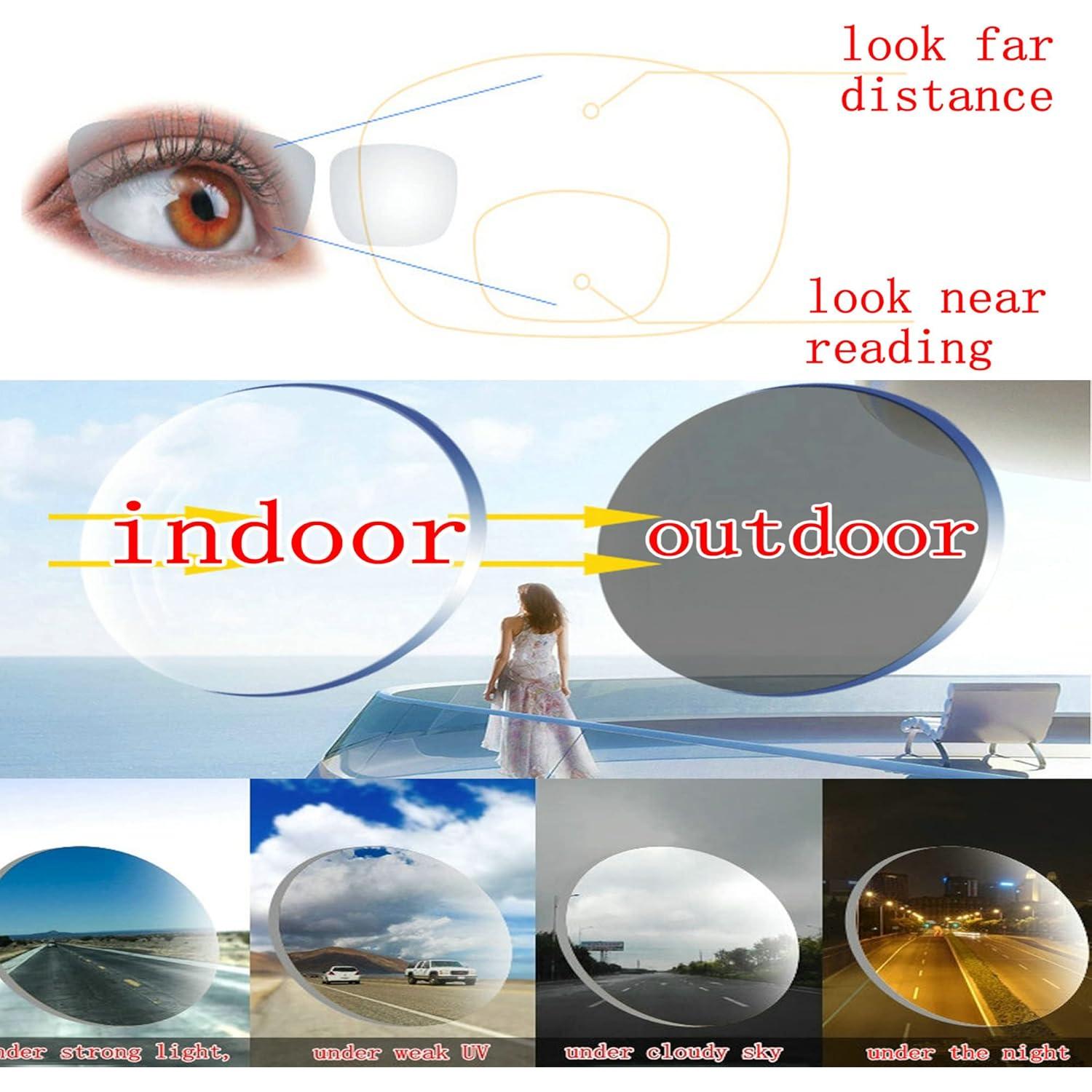 Gafas de lectura bifocales MINCL gris UV 0~+4