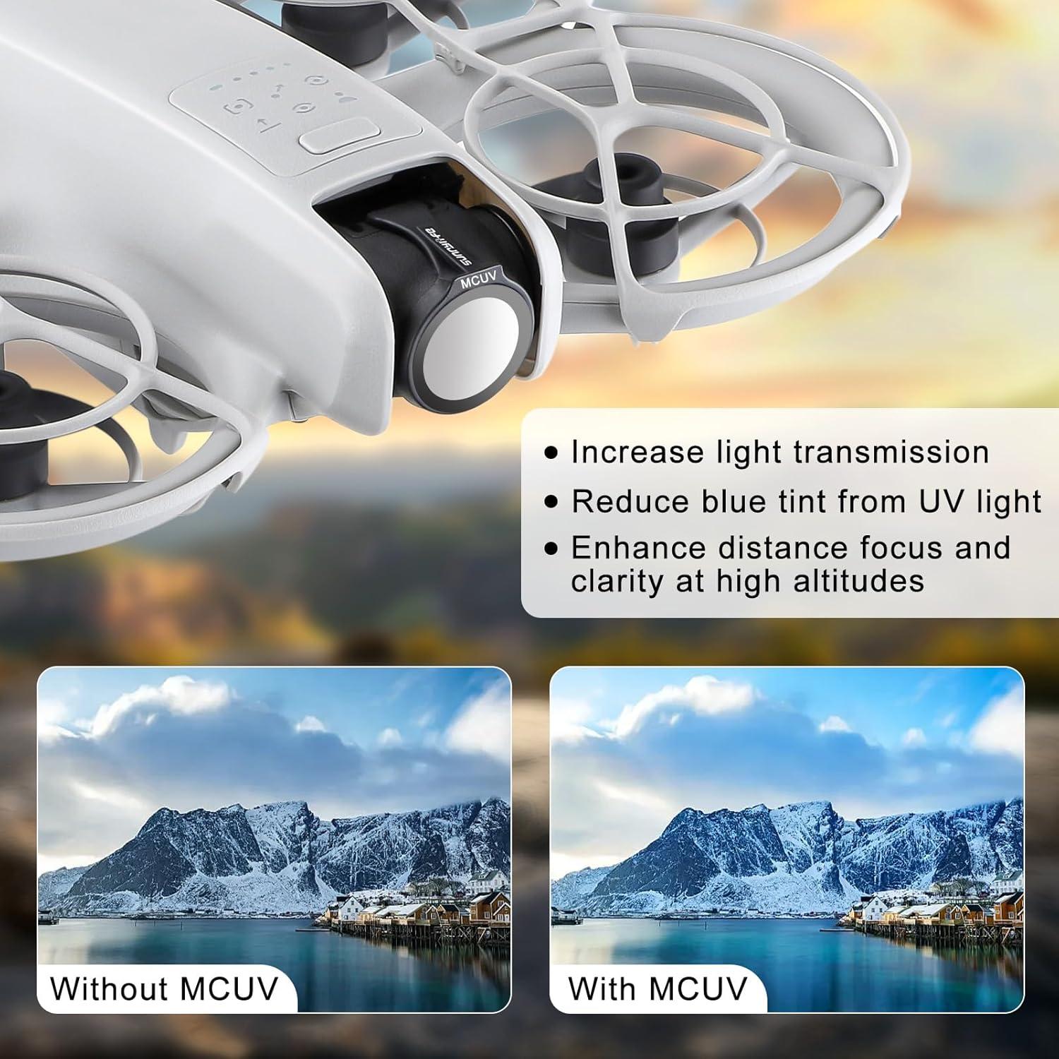 Juego de Filtros de Lente Sunnylife para DJI NEO - 6 Piezas ND8, ND16, ND32, ND64, CPL, MCUV