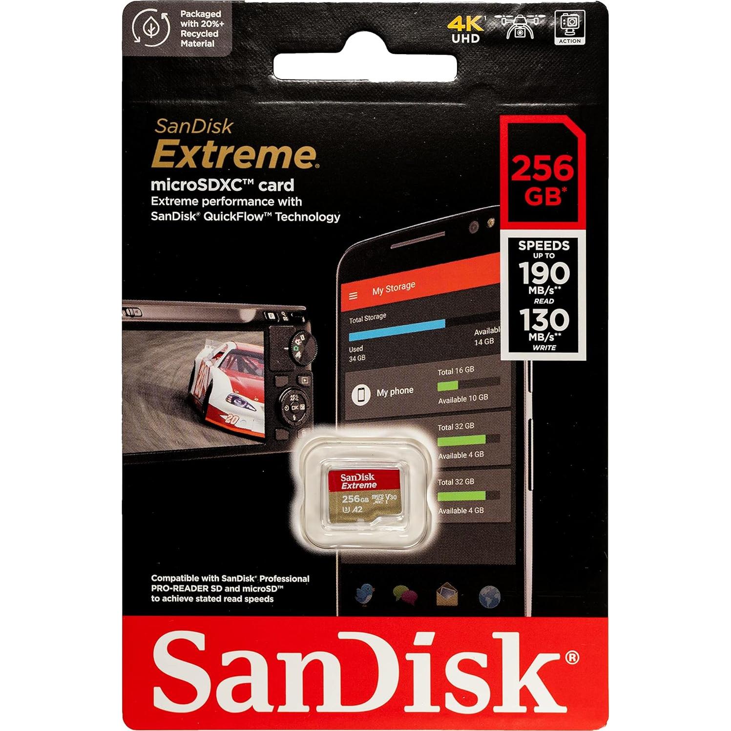 Tarjeta de Memoria SanDisk 256GB Extreme MicroSDXC UHS-I