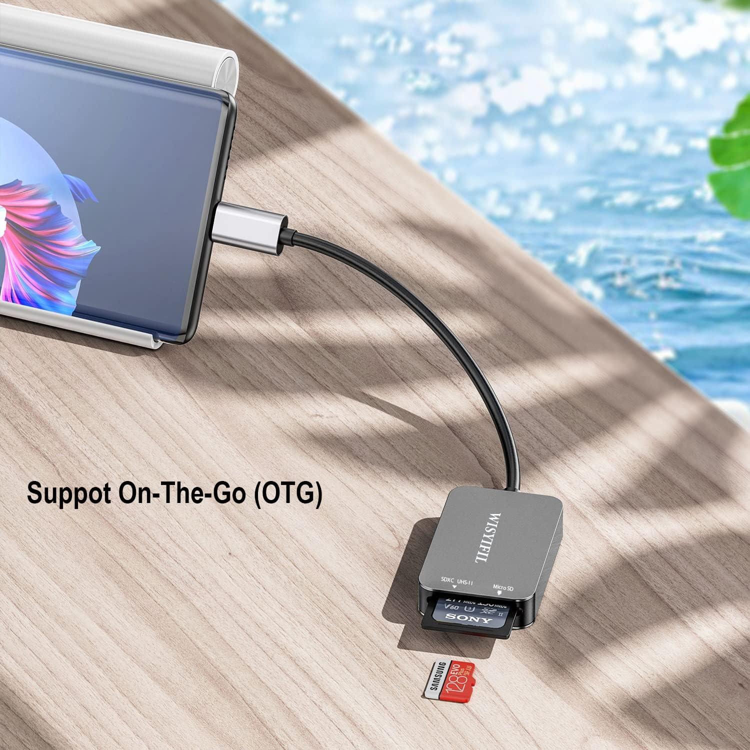 Lector de Tarjetas USB-C WISYIFIL UHS-II 312MB/s SD MicroSD