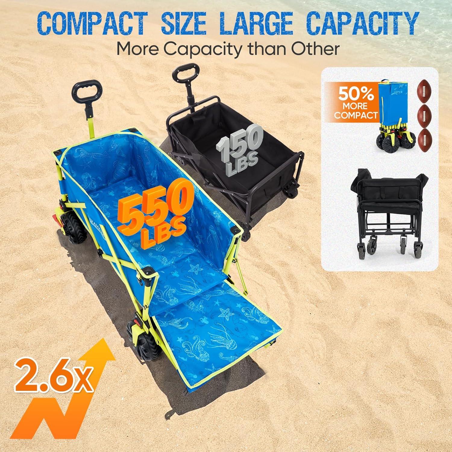 Carro de Playa Plegable Old Bahama Bay 2 en 1 136 kg