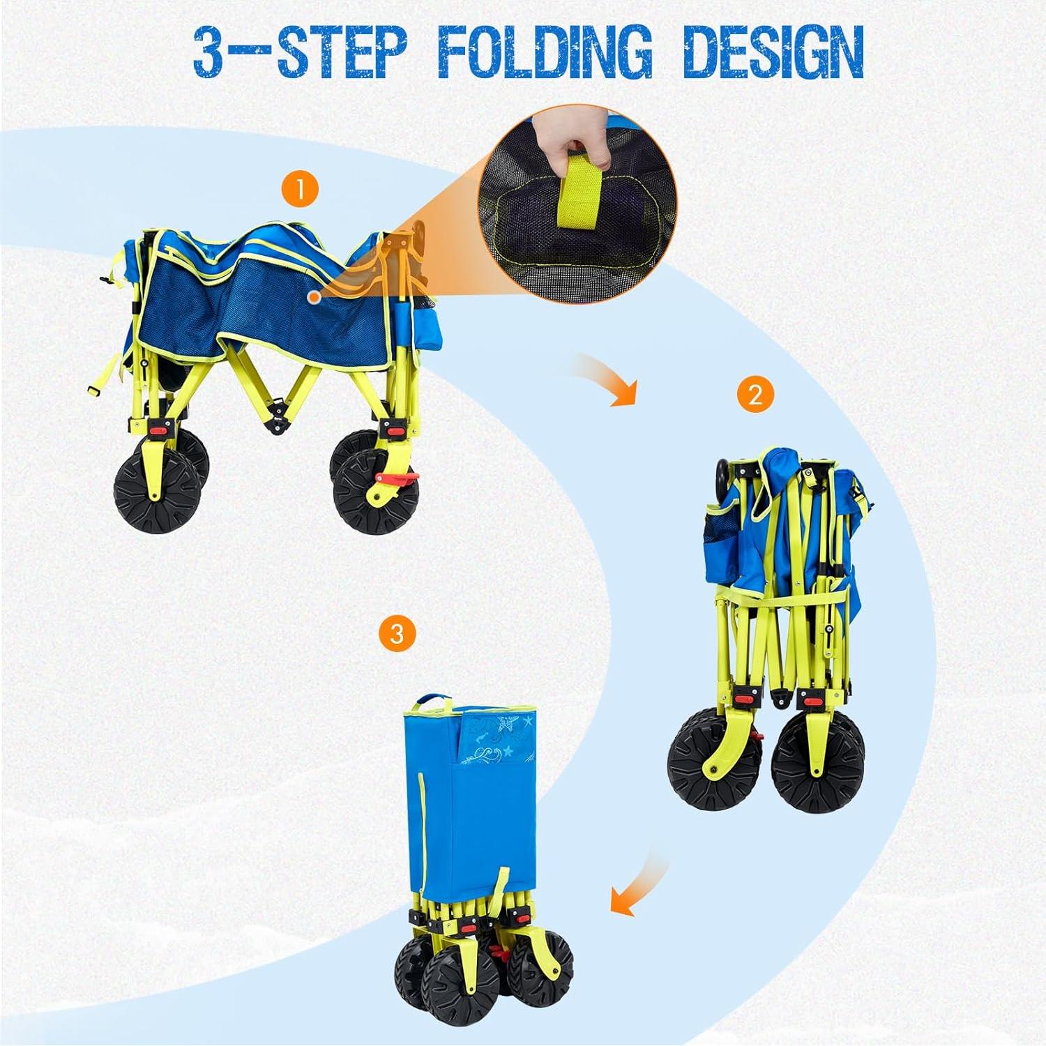 Carro de Playa Plegable Old Bahama Bay 2 en 1 136 kg