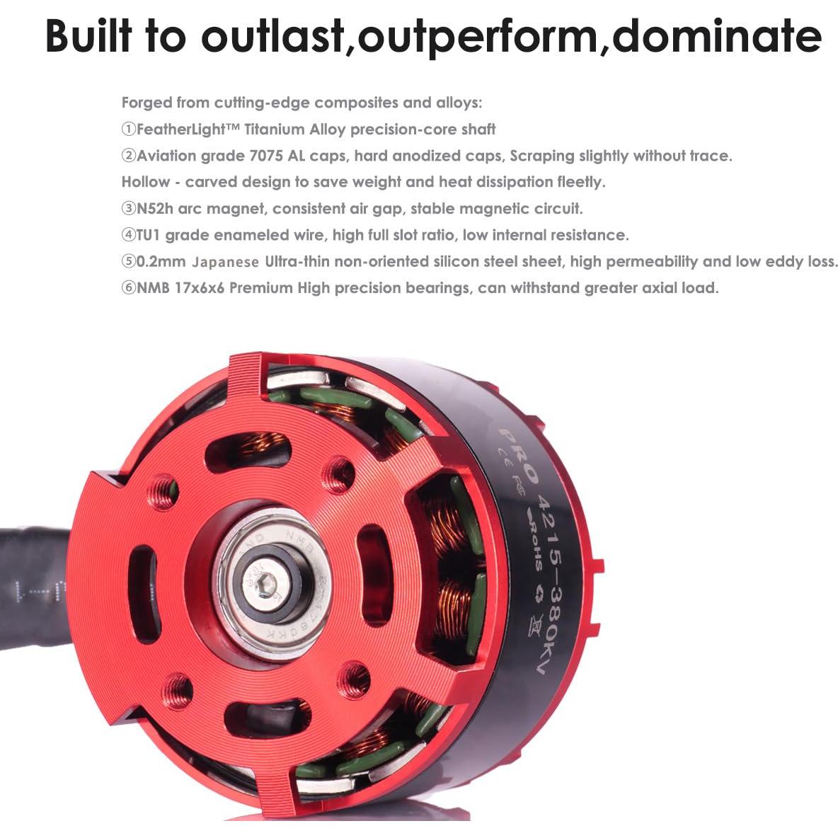 Motor Sin Escobillas Deeahdah PRO 4215-380kv para Drones 7kg