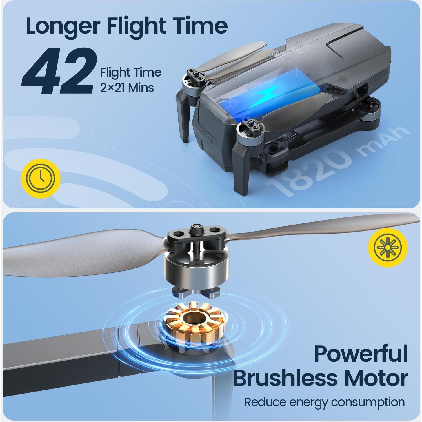 Drone GPS Holy Stone HS720S 4K, 240g, 42 min vuelo, 2 baterías