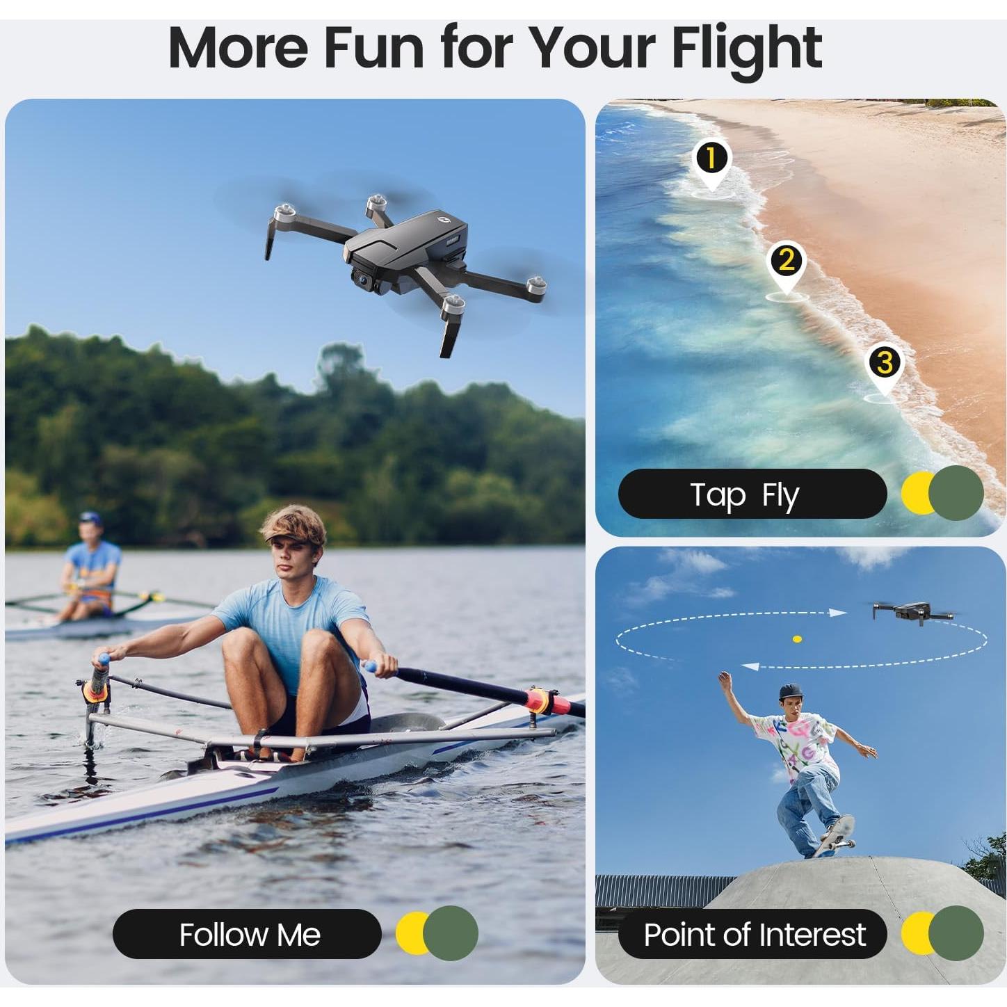 Drone GPS Holy Stone HS720S 4K, 240g, 42 min vuelo, 2 baterías