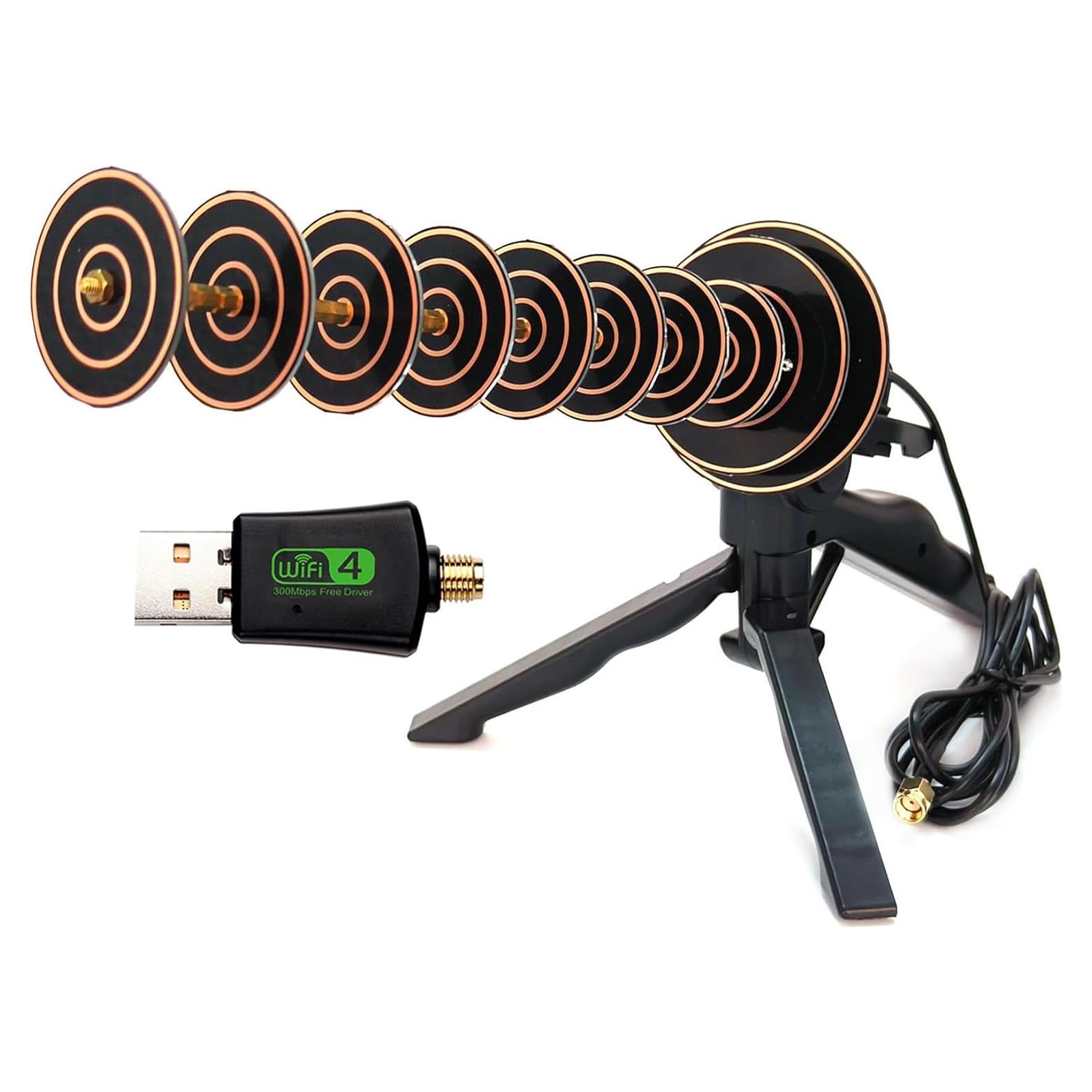 Adaptador Inalámbrico USB Antena Direccional Yagi 2.4G 16dBi