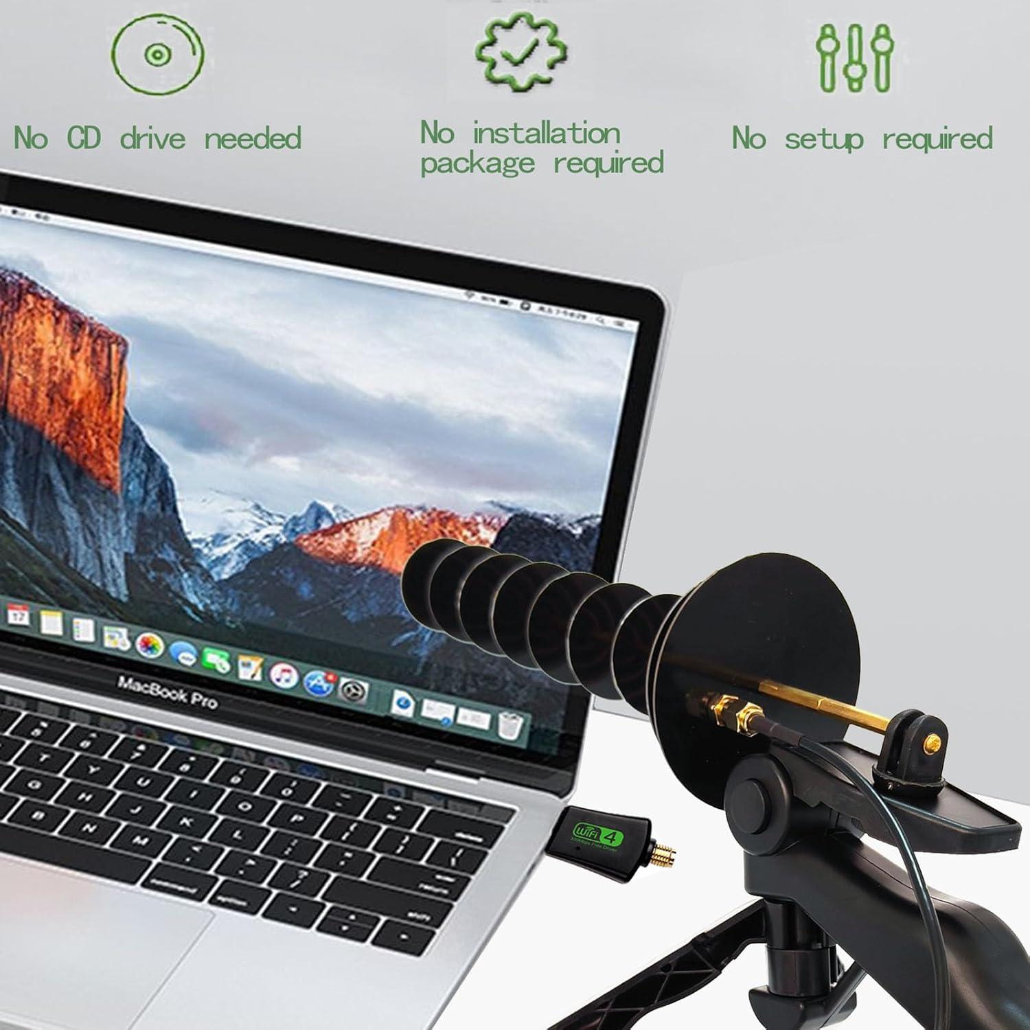 Adaptador Inalámbrico USB Antena Direccional Yagi 2.4G 16dBi