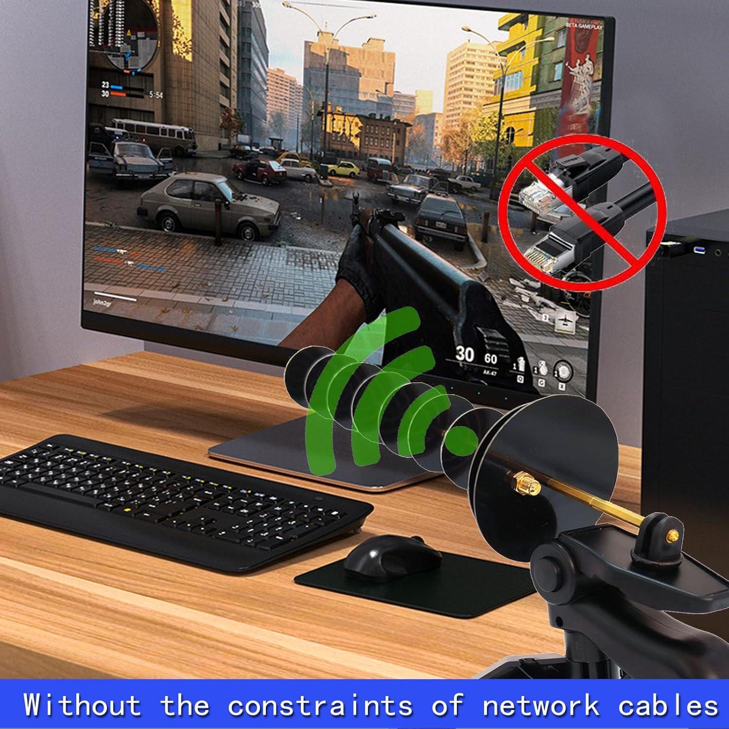 Adaptador Inalámbrico USB Antena Direccional Yagi 2.4G 16dBi