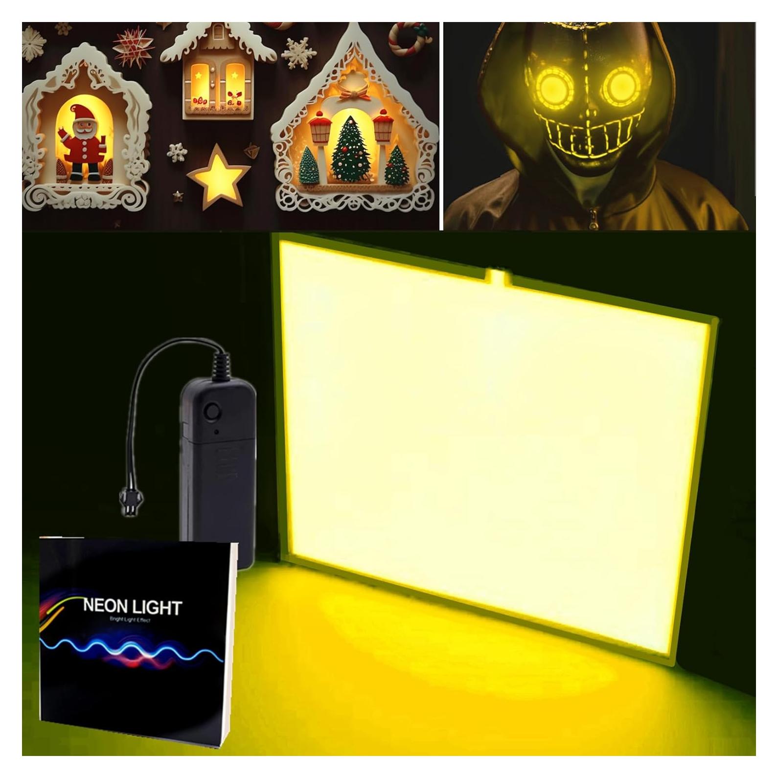 Panel LED Flexible Amarillo 10x10cm Ourbest - Luz Neón DIY