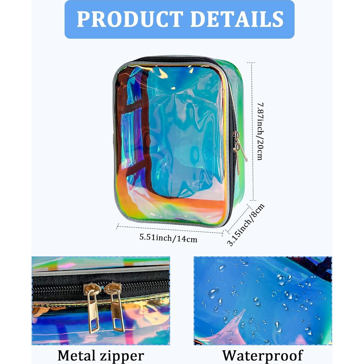 Bolsa de Aseo Holográfica TotePrint 20x14x8cm Impermeable