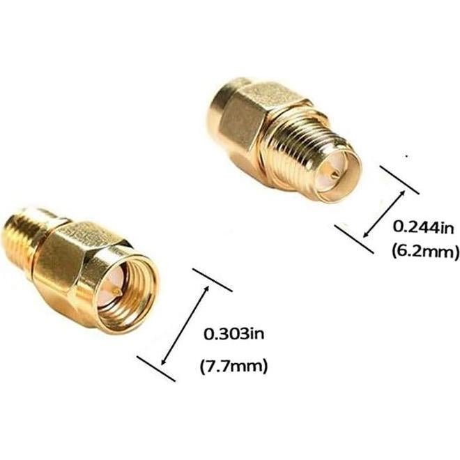Adaptadores SMA Macho a RP SMA Hembra CORONIR - Paquete de 8