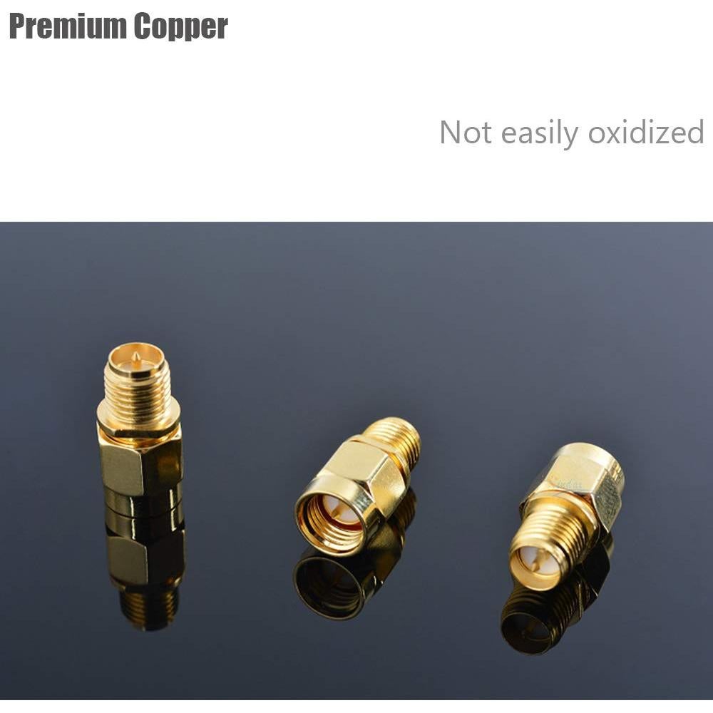 Adaptadores SMA Macho a RP SMA Hembra CORONIR - Paquete de 8