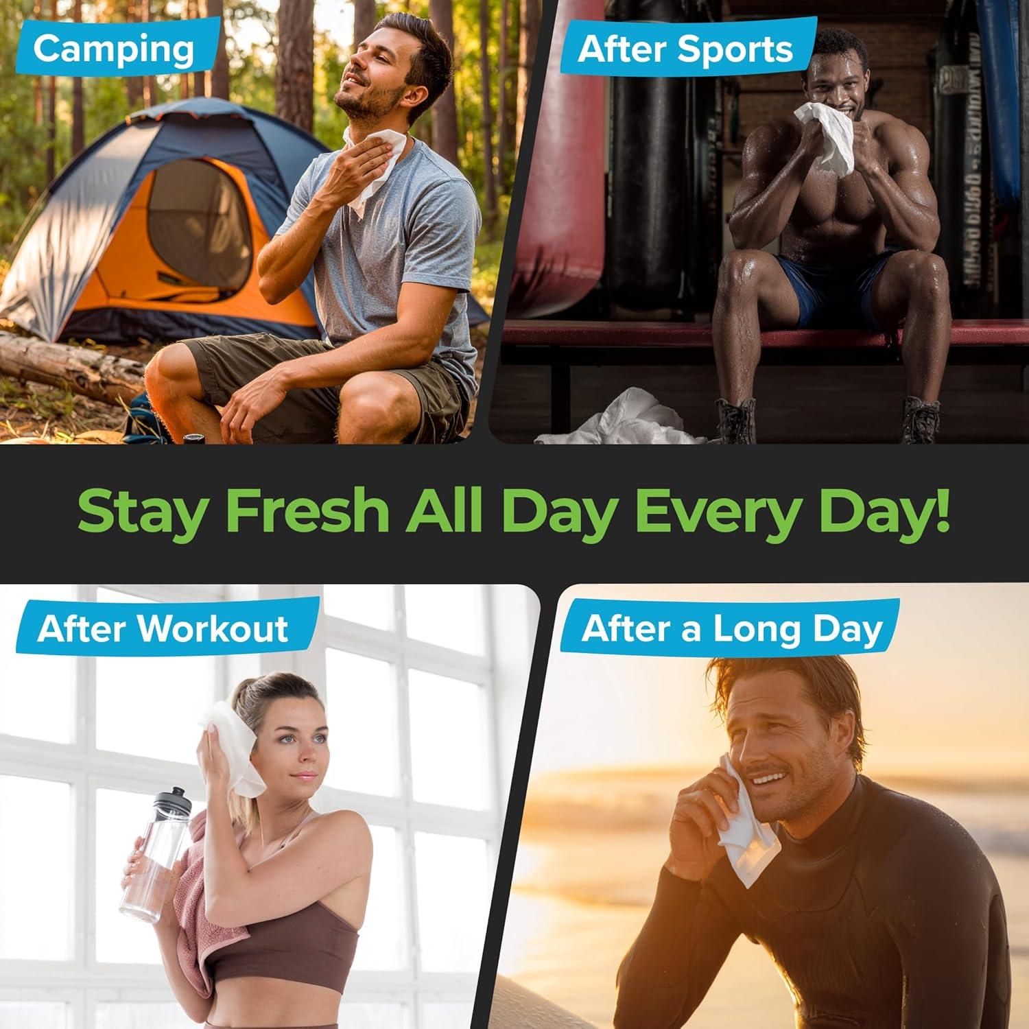 Toallitas Corporales para Camping Uzumist - 50 Unidades XL