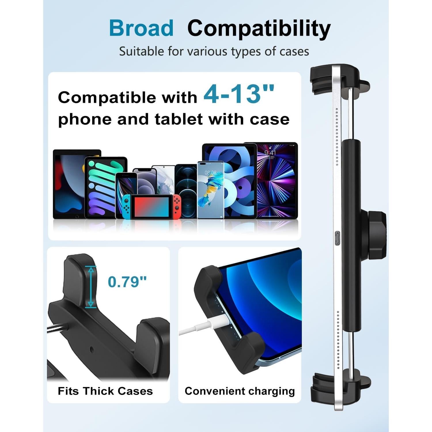 Soporte Gooseneck para Tablet y Teléfono CANHET 4-13" Ajustable