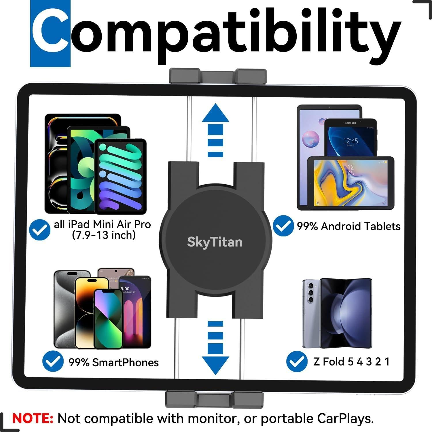 Soporte de Tablet SkyTitan Ajustable 5-13" Negro