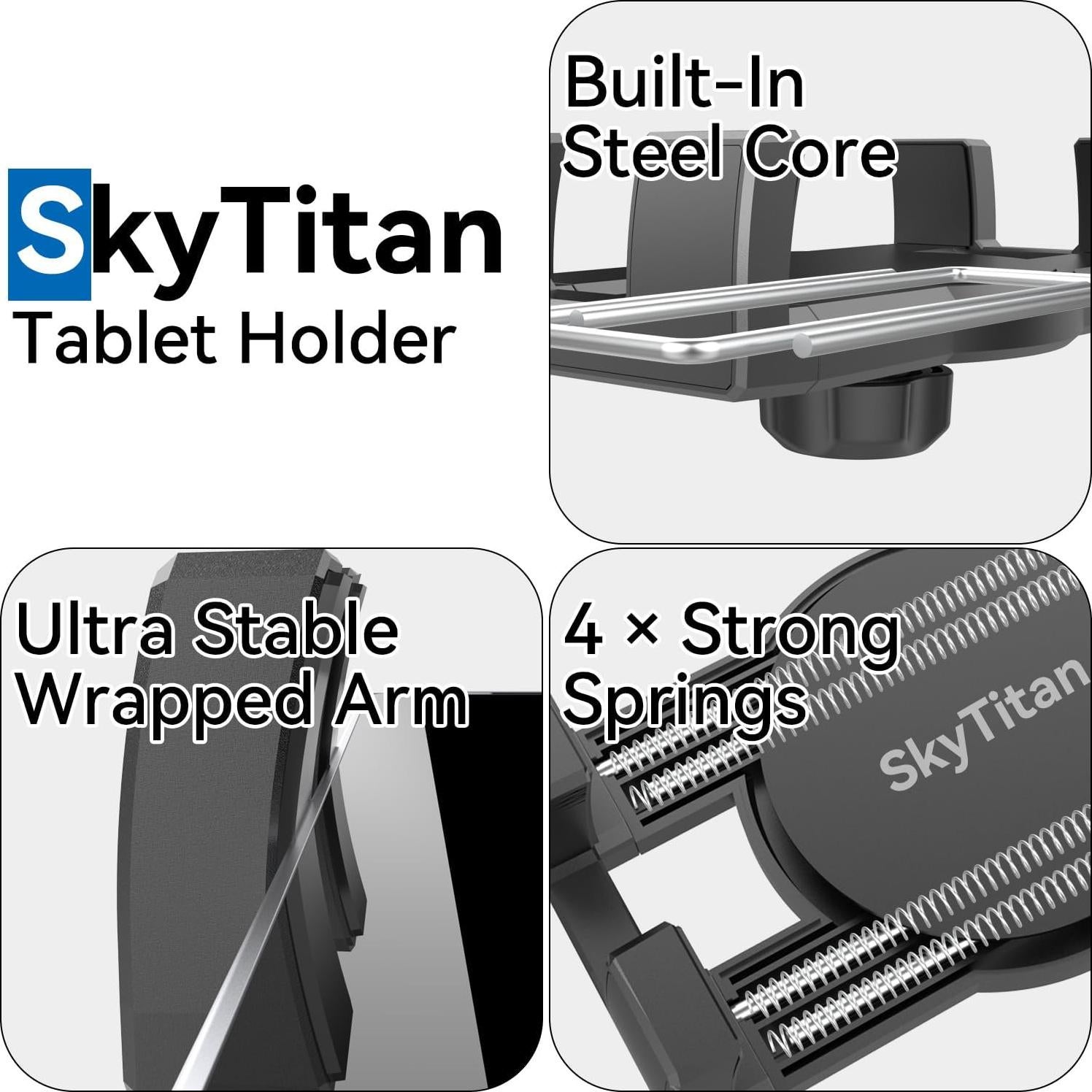 Soporte de Tablet SkyTitan Ajustable 5-13" Negro