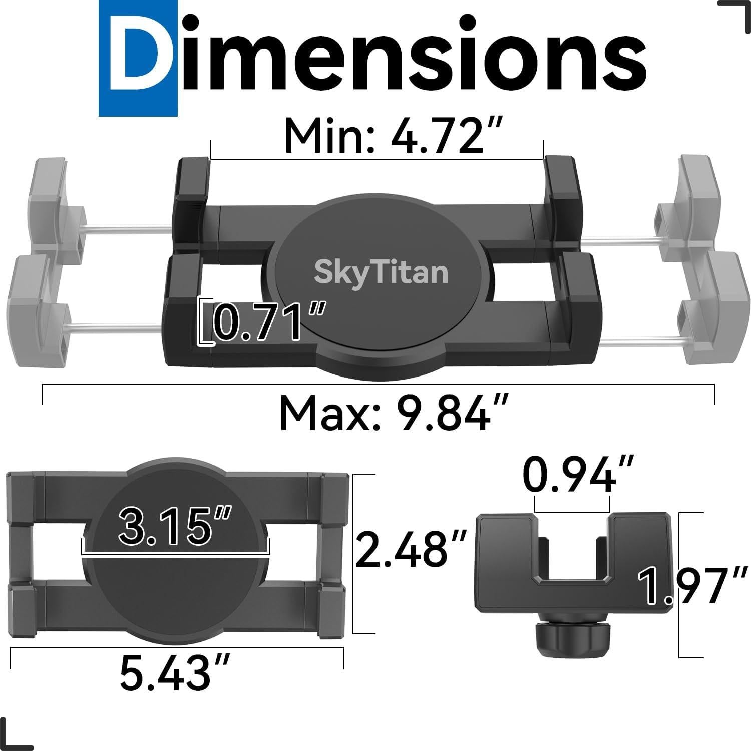 Soporte de Tablet SkyTitan Ajustable 5-13" Negro