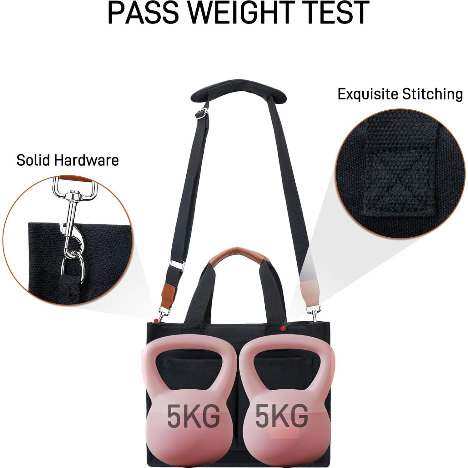 Bolsa Tote de Lona Grande KKXIU para Mujeres con Cremallera