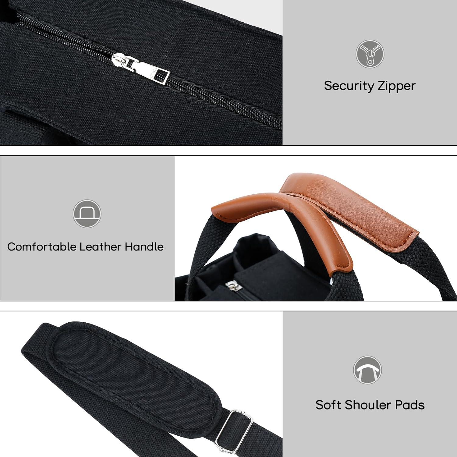 Bolsa Tote de Lona Grande KKXIU para Mujeres con Cremallera