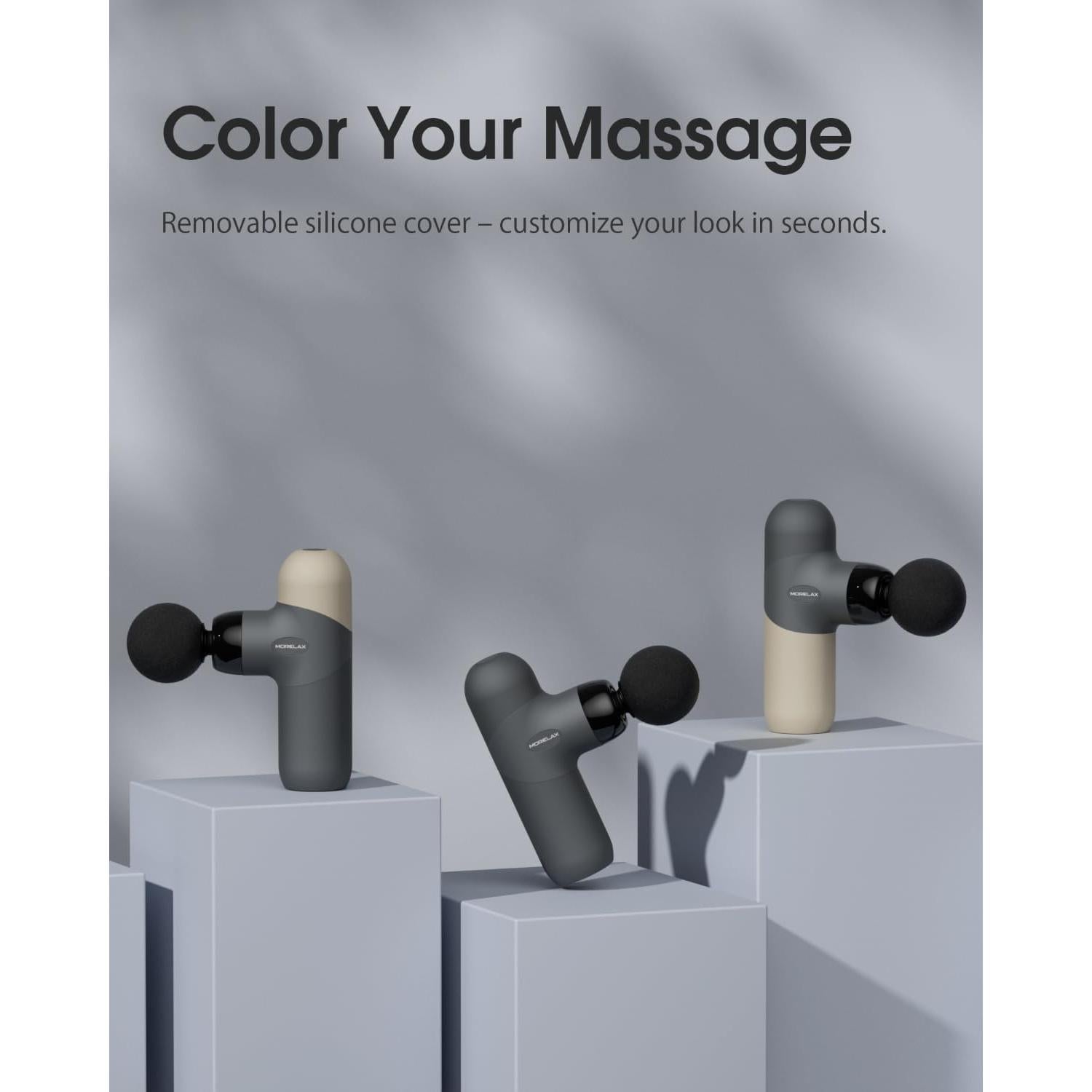 Pistola de Masaje Morelax M893 Portátil 6 Cabezas 4 Velocidades