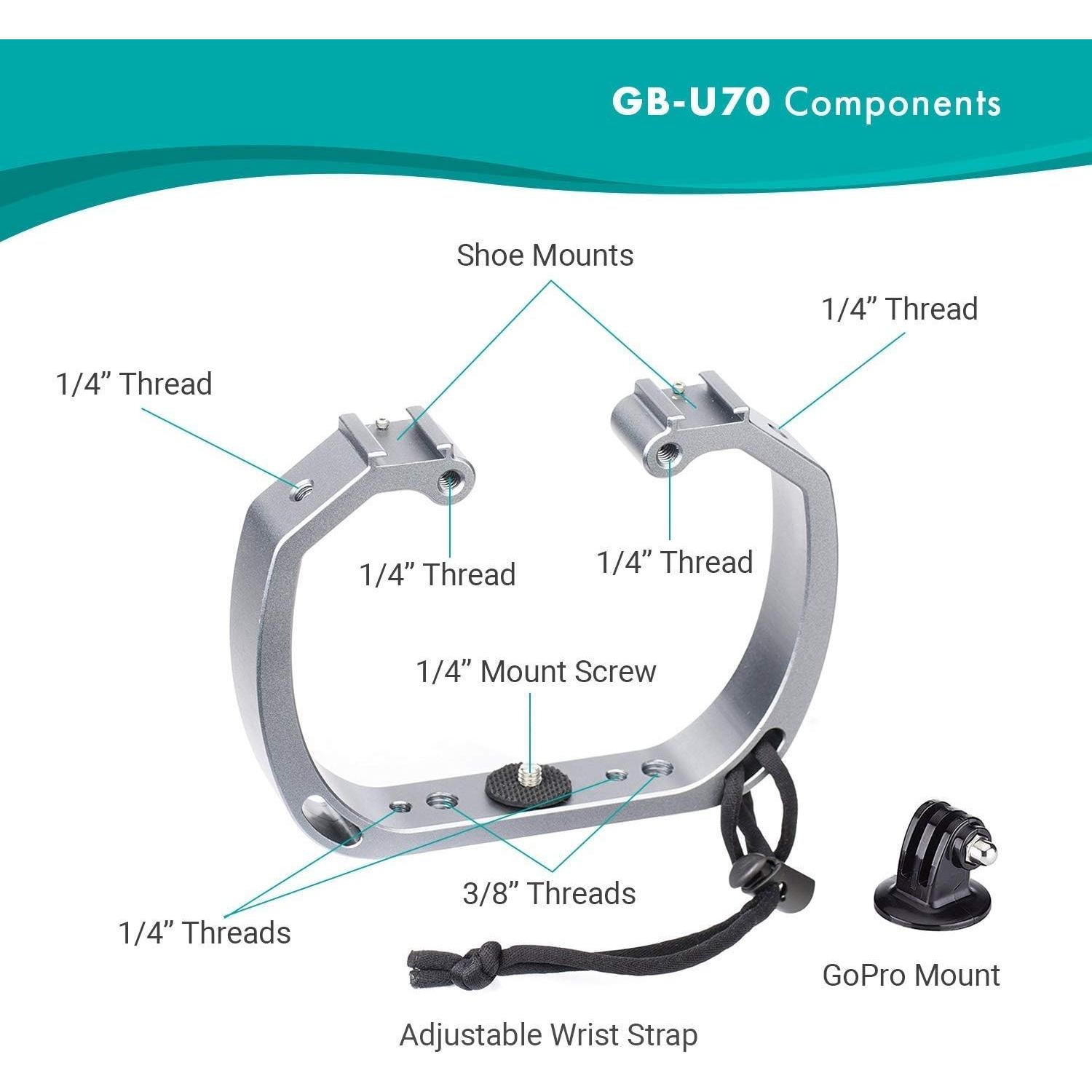 Movo Soporte de Buceo Submarino GB-U70 para GoPro