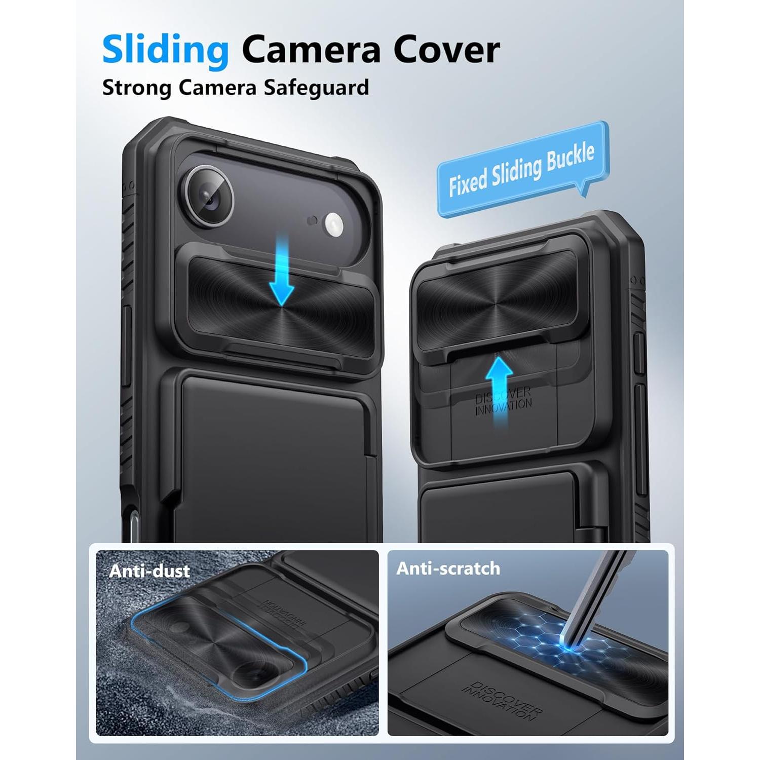 Funda Cartera ATATOO para iPhone Air 6.5" 2025, Negro