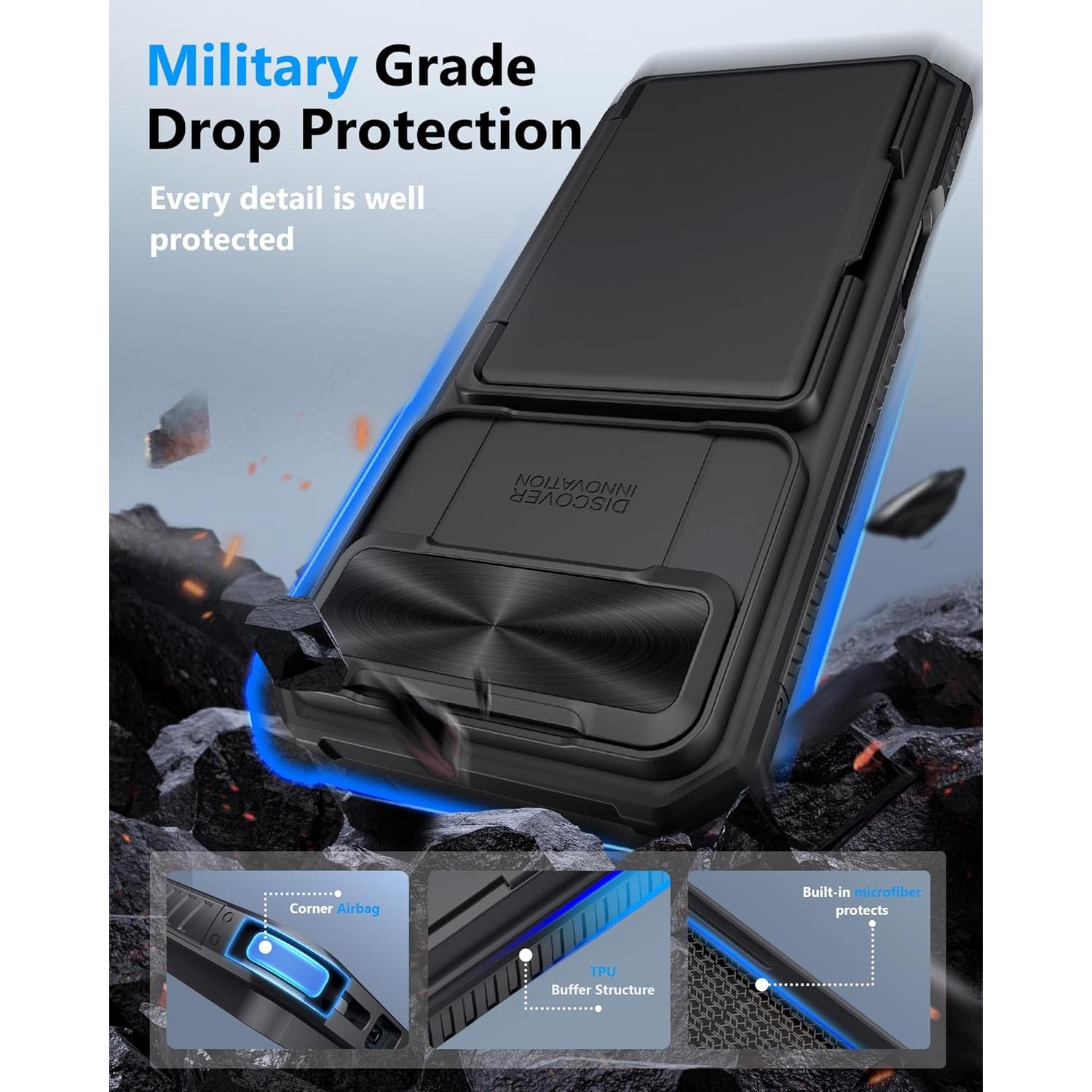 Funda Cartera ATATOO para iPhone Air 6.5" 2025, Negro