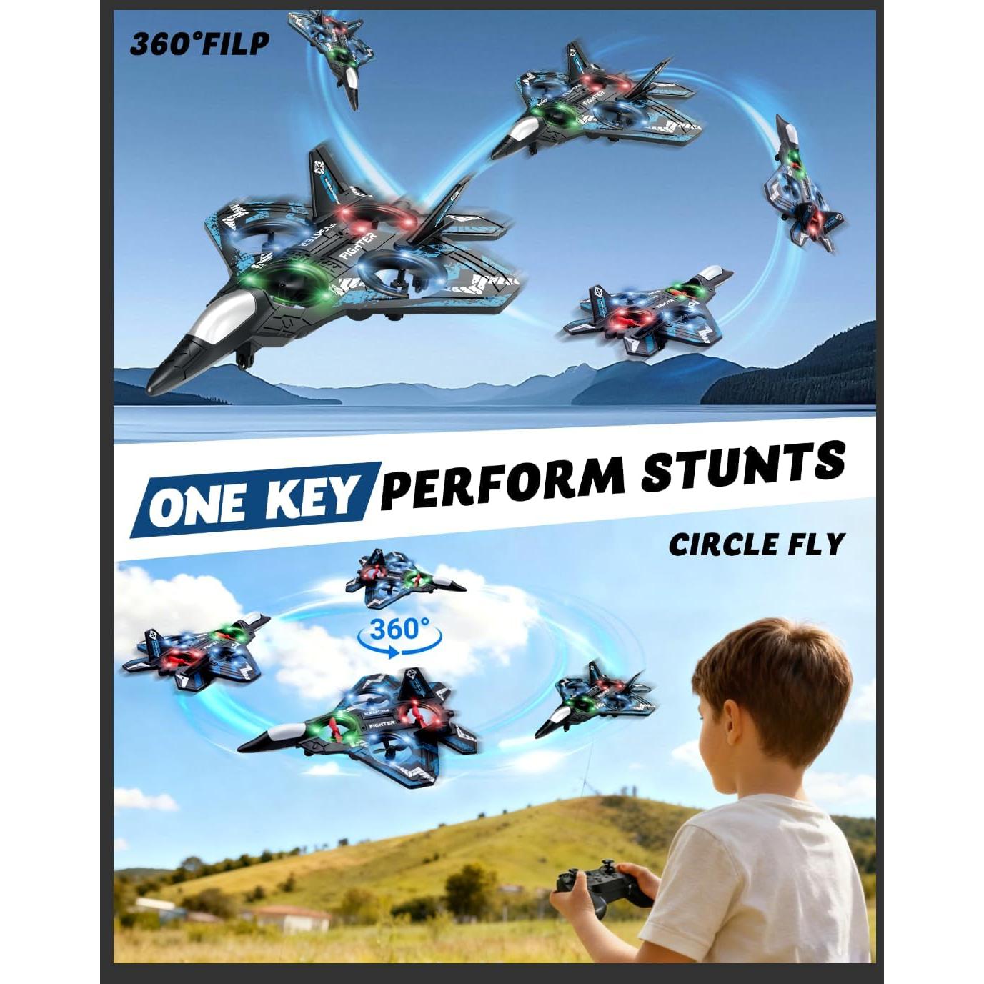 Dron RC JoyRapt Avión con Luces LED y 2 Baterías