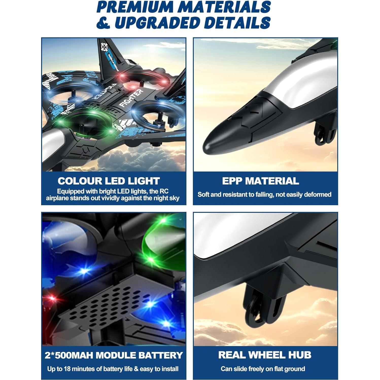 Dron RC JoyRapt Avión con Luces LED y 2 Baterías