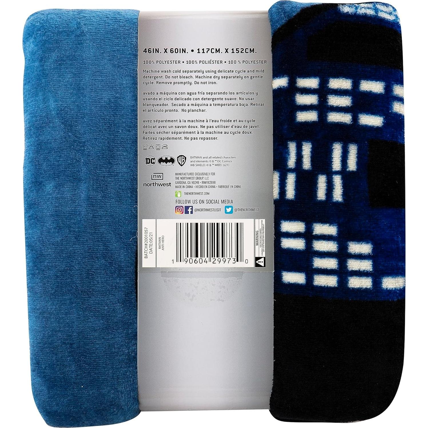 Manta de Toque de Seda Batman Northwest 116.8x152.4 cm