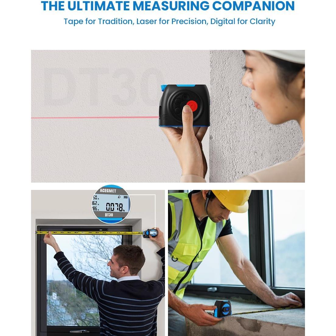 Medidor de Cinta Láser Digital ACEGMET DT30 40m y 5m