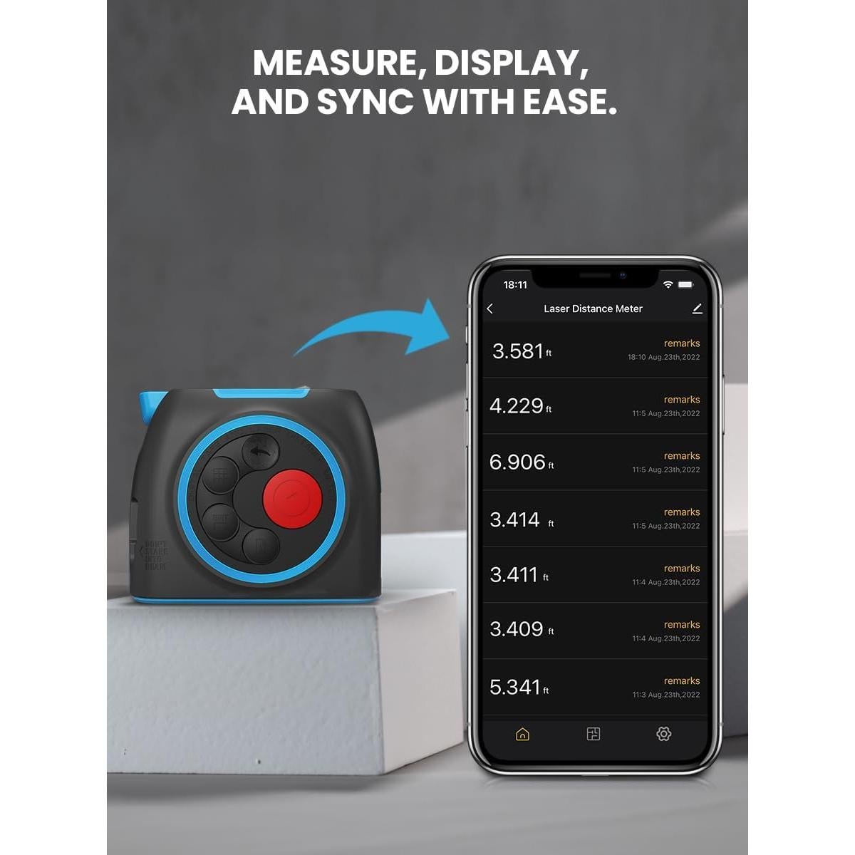 Medidor de Cinta Láser Digital ACEGMET DT30 40m y 5m