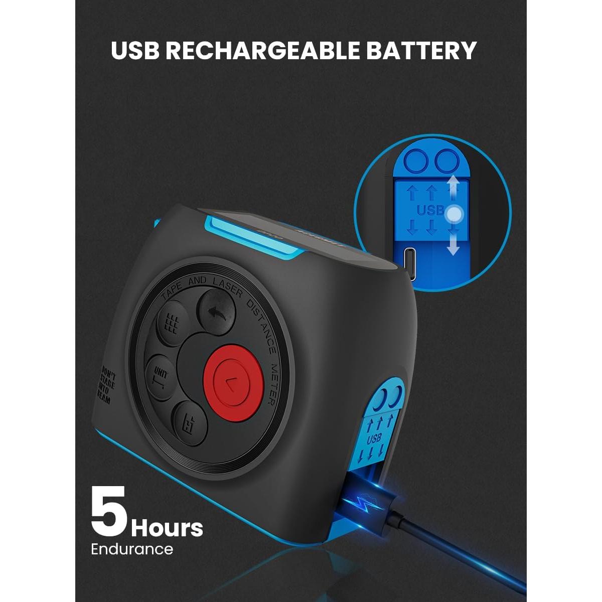 Medidor de Cinta Láser Digital ACEGMET DT30 40m y 5m