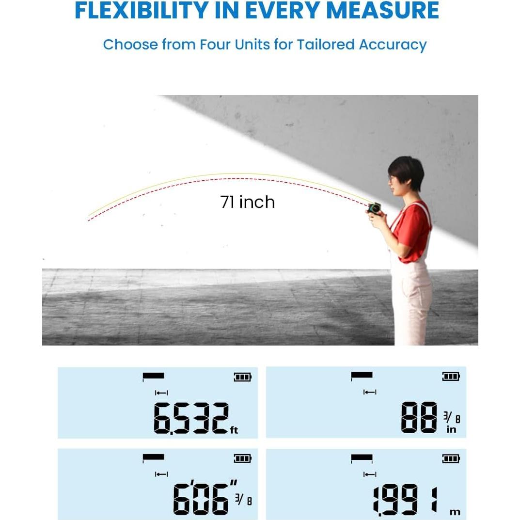 Medidor de Cinta Láser Digital ACEGMET DT30 40m y 5m